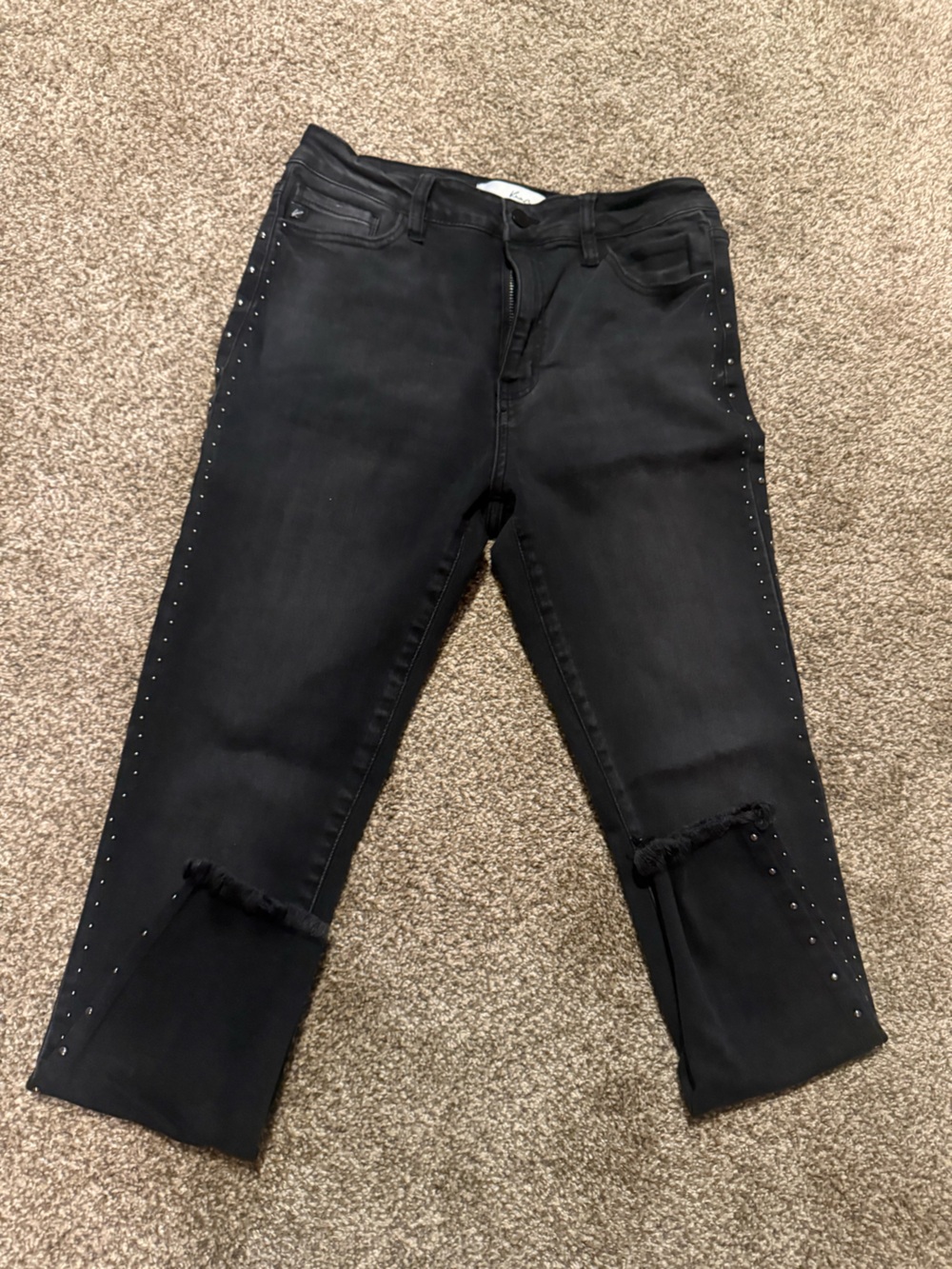KanCan Black Skinny Jeans with Side Stud Accents